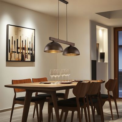 TK Lighting Orson lampa wisząca 2x15W brązowy 4507