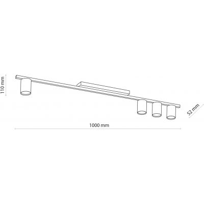 TK Lighting Logan lampa podsufitowa 4x10 W czarna 4566