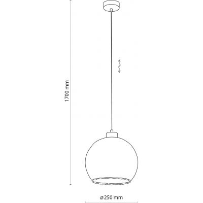 TK Lighting Devi lampa wisząca 1x15W czarny/złoty/przezroczysty 4578