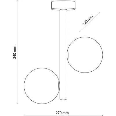 TK Lighting Estera Wood lampa podsufitowa 2x6W jasne drewno/białe szkło 4620