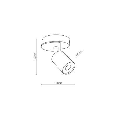 TK Lighting Cover lampa podsufitowa 1x10 W czarna 4673