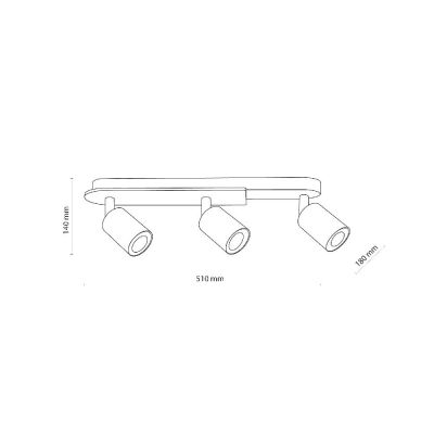 TK Lighting Cover lampa podsufitowa 3x10 W czarna 4675