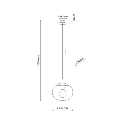 TK Lighting Vibe lampa wisząca 1x15 W bursztynowa 4676