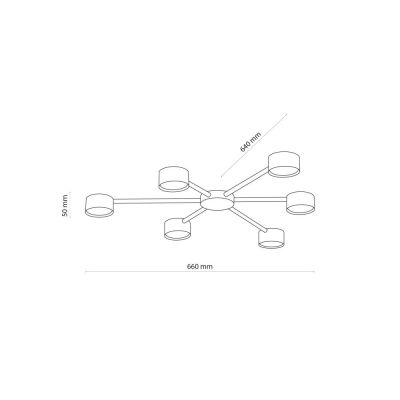 TK Lighting Avia Black lampa podsufitowa 6x10W czarna 4692