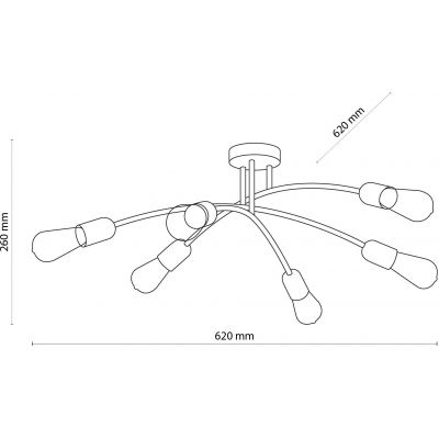 TK Lighting Helix lampa podsufitowa 6x15W złota 4699