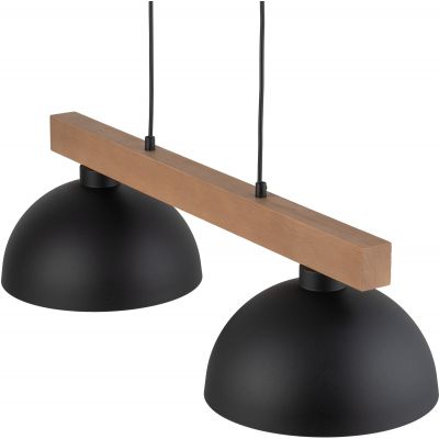 TK Lighting Oslo Black lampa wisząca 2x15W czarny/brązowy 4711