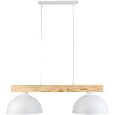 TK Lighting Oslo lampa wisząca 2x15W biały/brązowy 4713