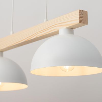 TK Lighting Oslo lampa wisząca 2x15W biały/brązowy 4713