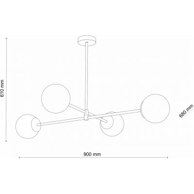 TK Lighting Sarius lampa podsufitowa 4x6W biały/złoty 4737