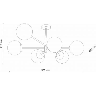 TK Lighting Sarius lampa podsufitowa 6x6W biały/złoty 4739