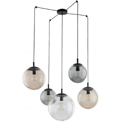 TK Lighting Esme lampa wisząca 5x15W czarny/mix kolorów 4796