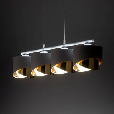 TK Lighting Grant lampa wisząca 4x15W biały/złoty 4822