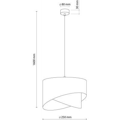 TK Lighting Grant lampa wisząca 1x15W czarna/złota 4823