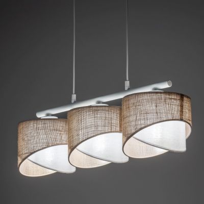 TK Lighting Marlon lampa wisząca 3x15W biała/beżowa 4827