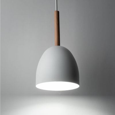 TK Lighting Nord lampa wisząca 1x15W biały/jasne drewno 4868