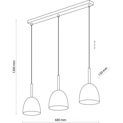 TK Lighting Nord lampa wisząca 3x15W czarna 4871