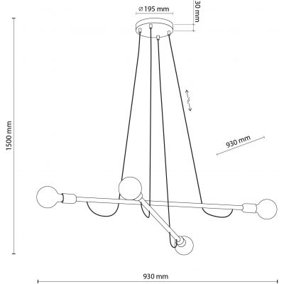 TK Lighting Helix lampa wisząca 4x15W orzech/czarny 4949