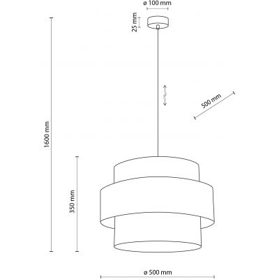 TK Lighting Calisto lampa wisząca 1x15W biały/czarny 5095
