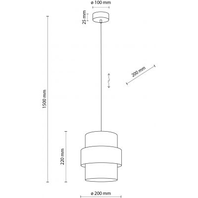 TK Lighting Calisto lampa wisząca 1x15W czarny 5306