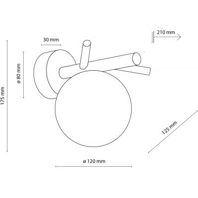 TK Lighting Sheron kinkiet 1x6W biały/drewno 5307