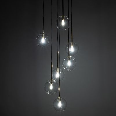 TK Lighting Nilos lampa wisząca 7x6W czarny/złoty 5362