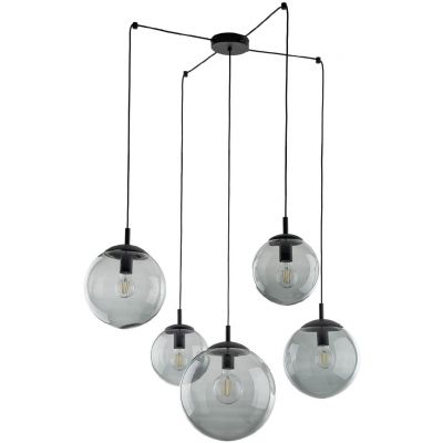 TK Lighting Esme lampa wisząca 5x15W czarny/grafitowy 5382