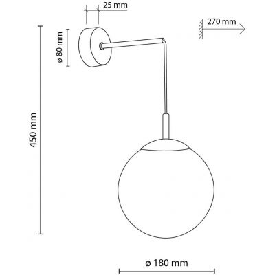 TK Lighting Esme kinkiet 1x15 W czarny 5388