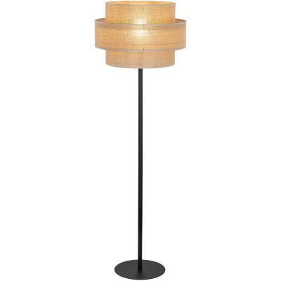TK Lighting Calisto lampa stojąca 1x15W czarny/beżowy 5405