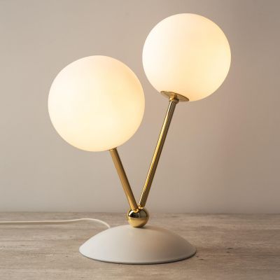 TK Lighting Fairy lampa stołowa 2x6W złota/biała 5434