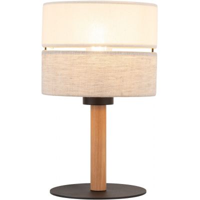 TK Lighting Eco lampa stołowa 1x15W szary/beżowy/drewno 5596