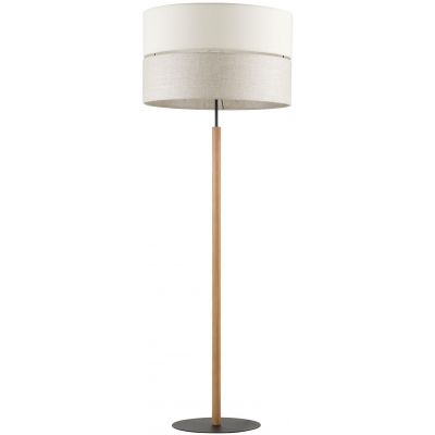 TK Lighting Eco lampa stojąca 1x15W szary/beżowy/drewno 5597
