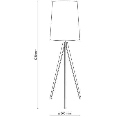 TK Lighting Walz White lampa stojąca 1x15W biały/drewno 5047