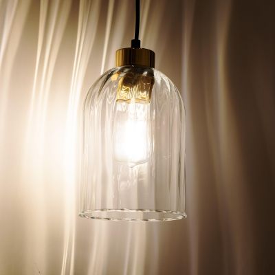 TK Lighting Satipo lampa wisząca 1x15W czarny/złoty/szkło przezroczyste 5626