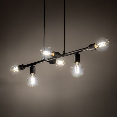 TK Lighting Porto lampa wisząca 6x15W czarny 5721