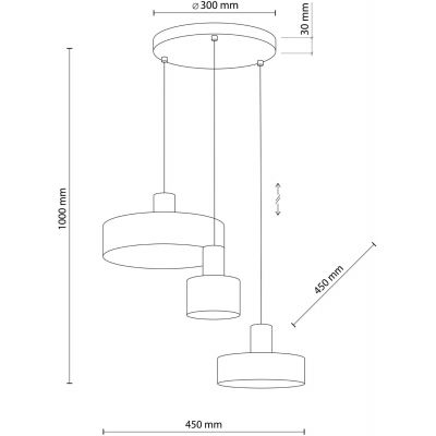 TK Lighting Alvaro lampa wisząca 3x15W czarna/złota 5729