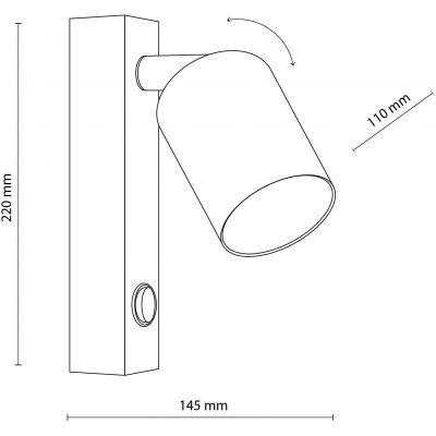 TK Lighting Top kinkiet 1x10 W czarny 5738