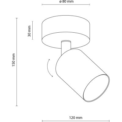 TK Lighting Top lampa podsufitowa 1x10 W czarna 5739