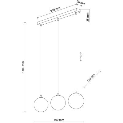 TK Lighting Elena lampa wisząca 3x6W czarna/grafitowa 5746