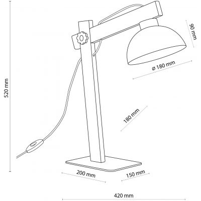 TK Lighting Oslo lampa biurkowa 1x15 W drewno-brązowa 5788