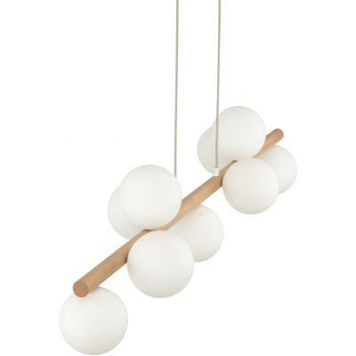 TK Lighting Estera Wood lampa wisząca 9x6W drewno/biały 5906