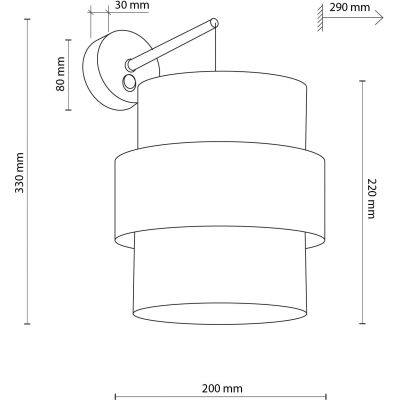 TK Lighting Calisto kinkiet 1x15W czarny 5955