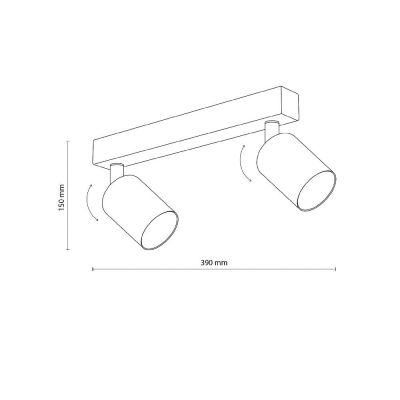 TK Lighting Top lampa podsufitowa 2x10 W czarna 5967