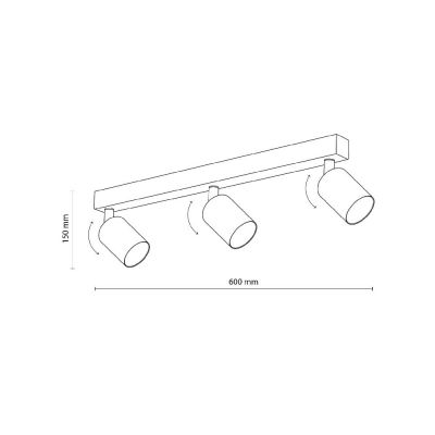 TK Lighting Top lampa podsufitowa 3x10 W czarna 5968