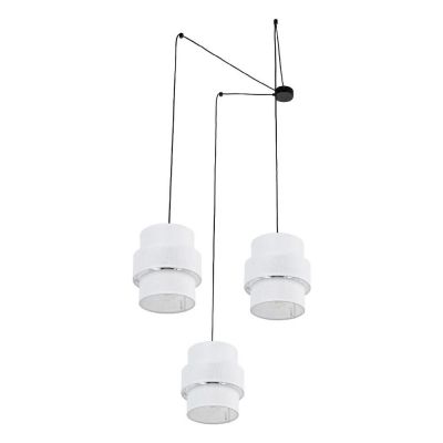 TK Lighting Calisto lampa wisząca 3x15W biały/czarny 5975