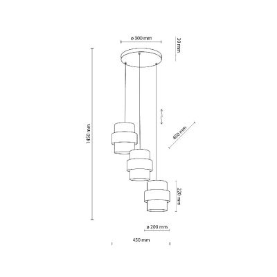 TK Lighting Calisto lampa wisząca 3x15 W biała 6018