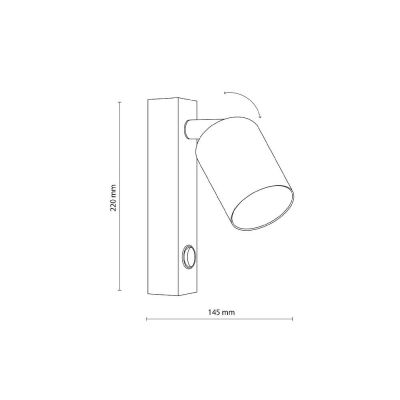 TK Lighting Top kinkiet 1x10 W czarny 6087