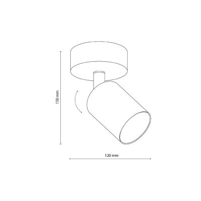 TK Lighting Top lampa podsufitowa 1x10 W czarna 6088