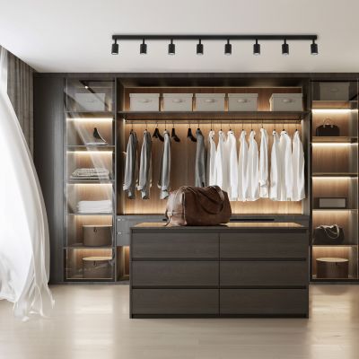 TK Lighting Top lampa podsufitowa 8x10 W czarna 6179