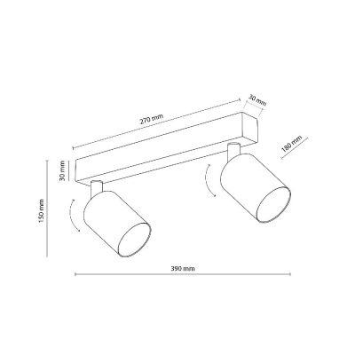 TK Lighting Top lampa podsufitowa 2x10 W biała 6198