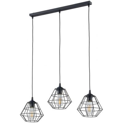 TK Lighting Diamond lampa wisząca 3x15 W czarna 6203